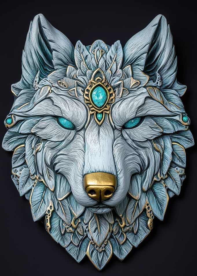 Wolf Head Sculpture
