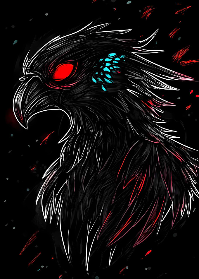 Black Bird with Red Eye