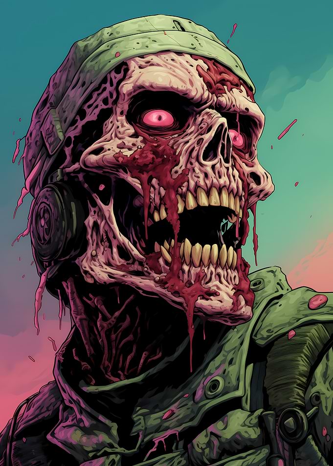 Zombie Soldier Skull