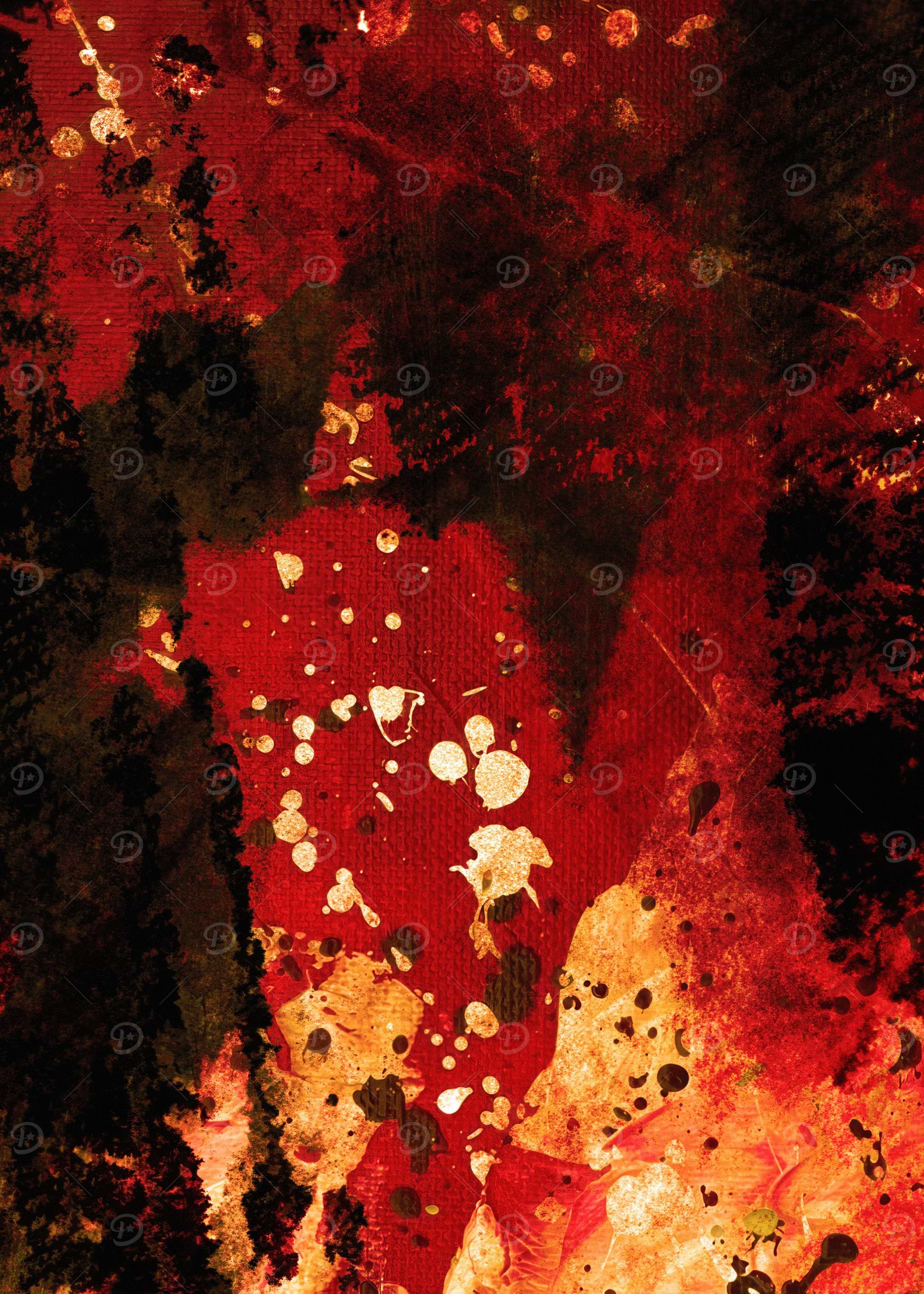 Abstract Red and Black Splashes