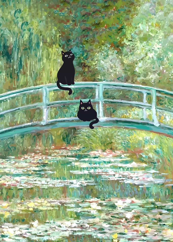 Cats on Monet Bridge