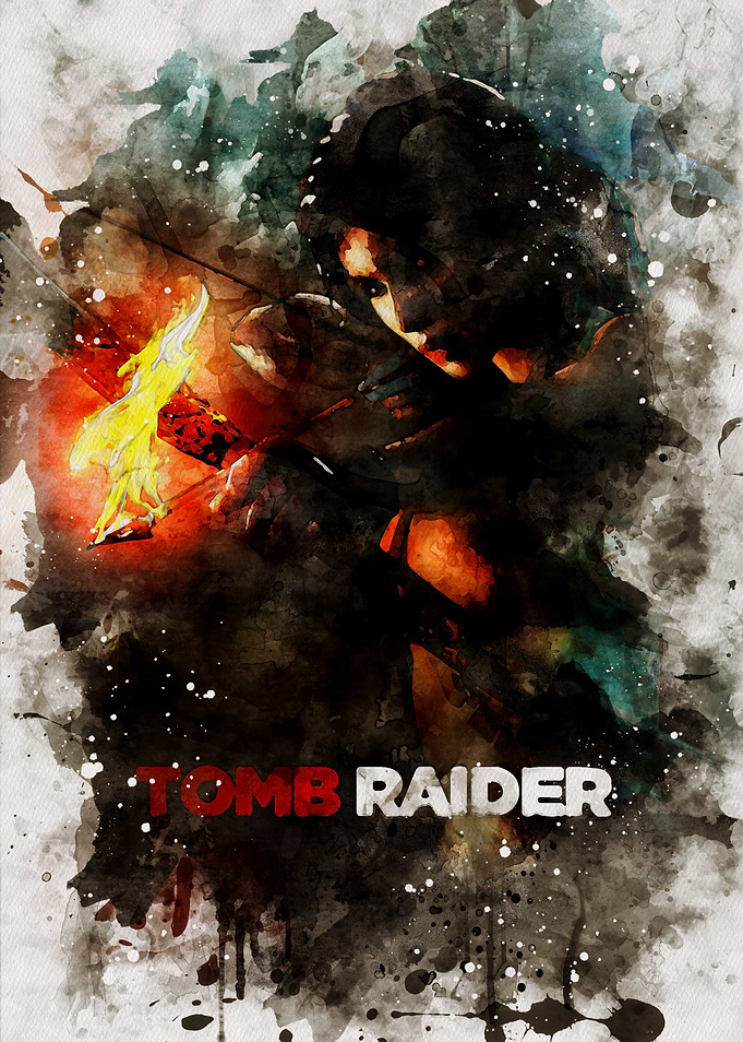 Tomb Raider Watercolor Art