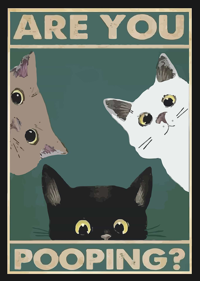 Cats Pooping Poster