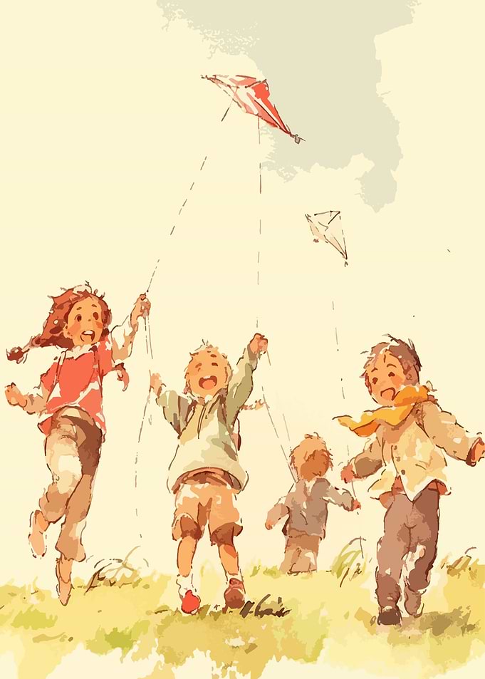 Kids Flying Kites