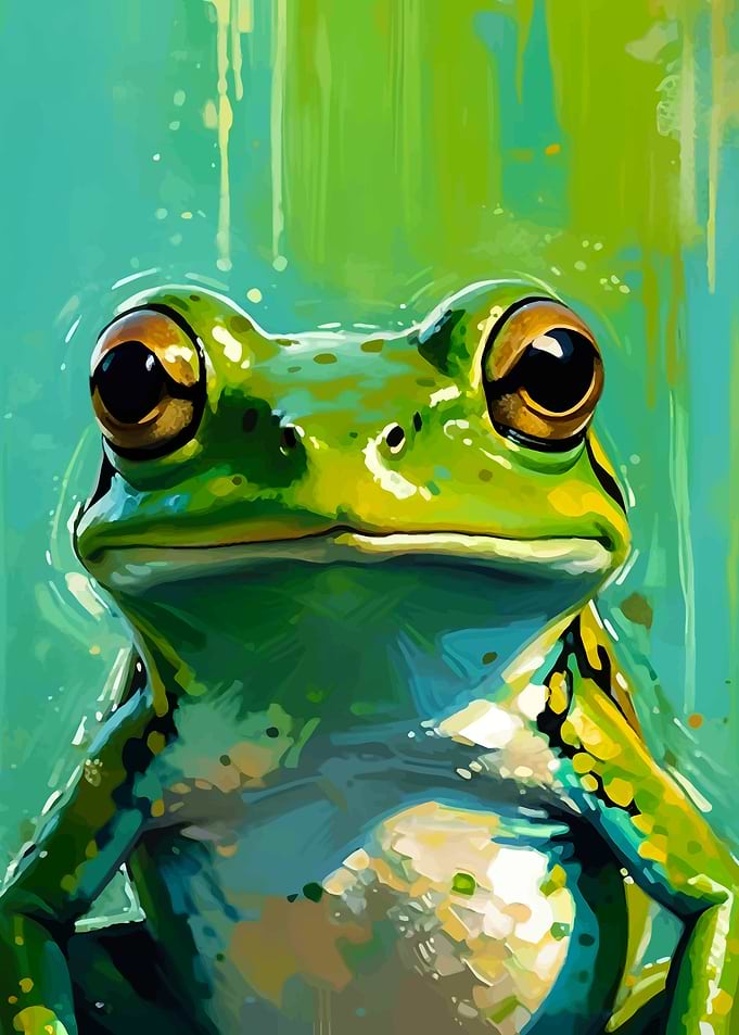 Green Frog Portrait