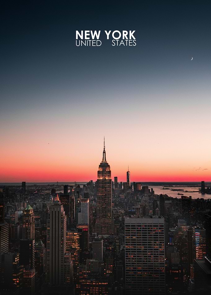 New York City Skyline Sunset