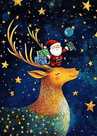 Santa on Reindeer