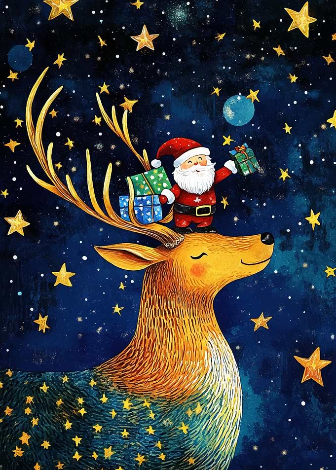 Santa on Reindeer