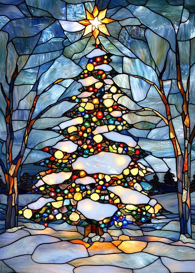 Stained Glass Christmas Tr