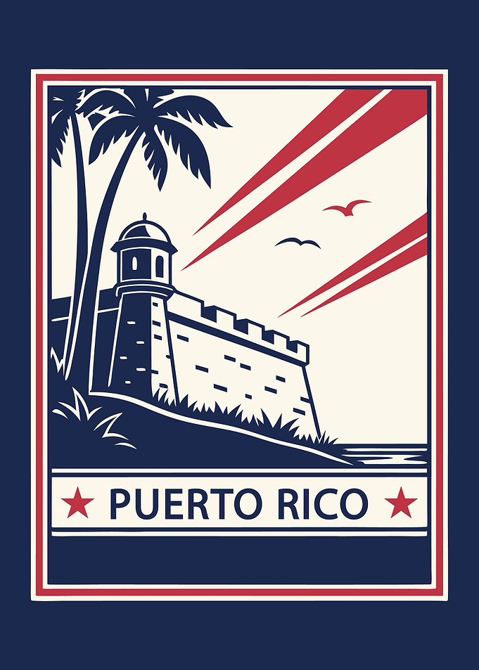 Puerto Rico Fort & Palm Trees