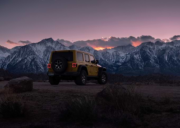 Jeep in Mountain Landscape