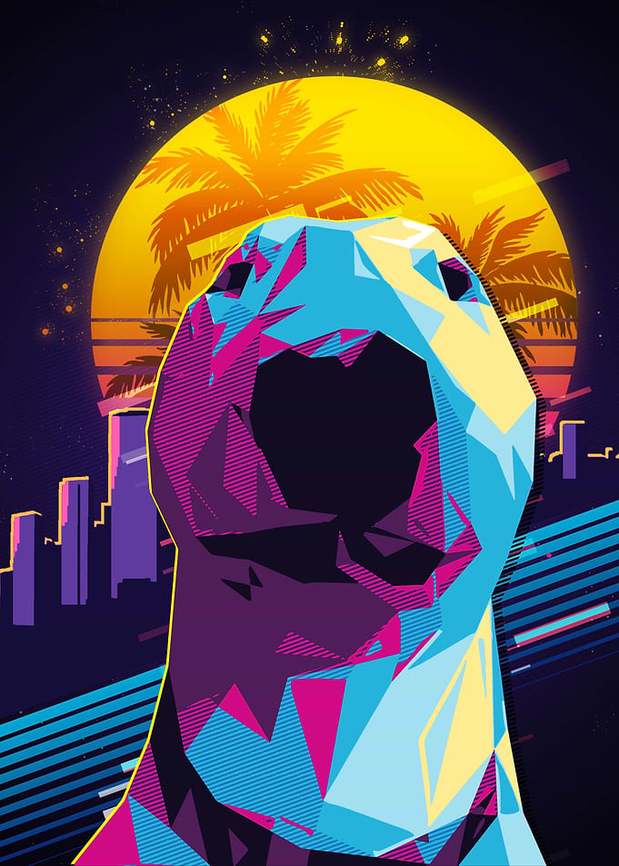 Retro walter Dog meme Art