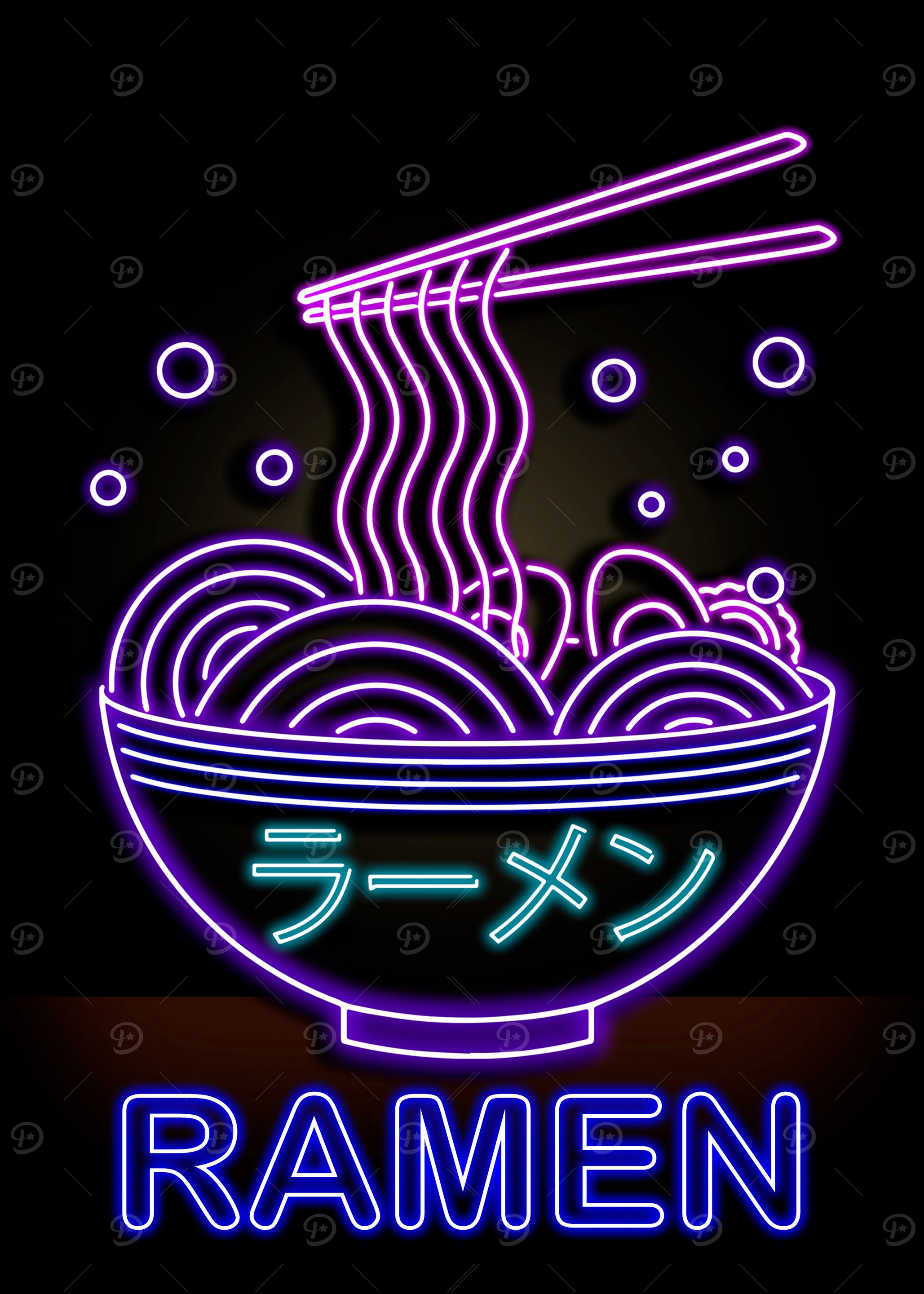 Neon Ramen Noodles
