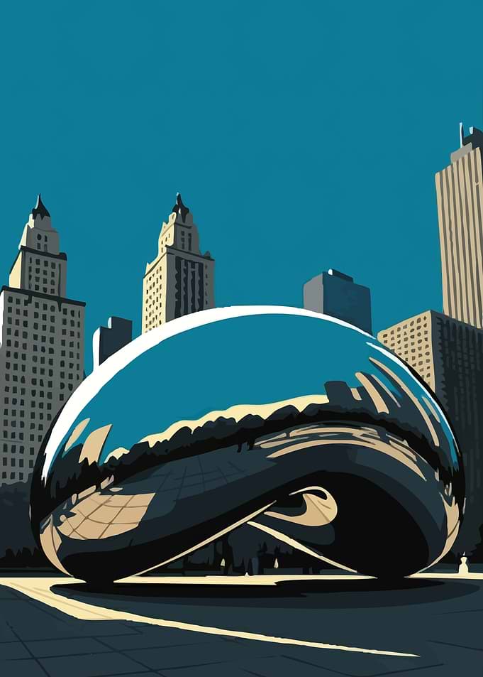 Chicago Cloud Gate Travel Poster