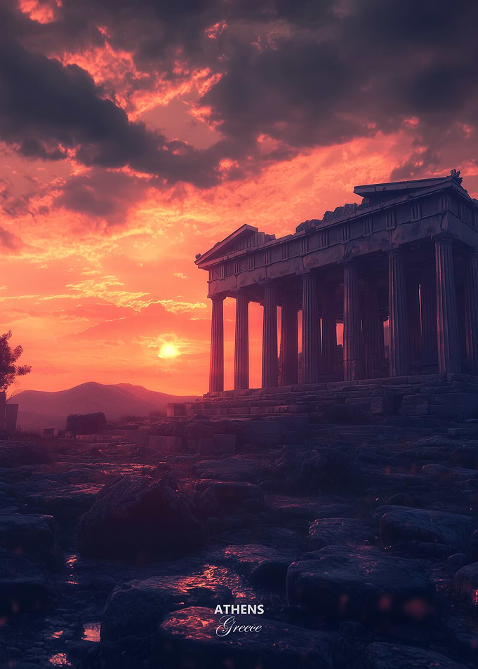 Sunset at the Acropolis Athens Greece