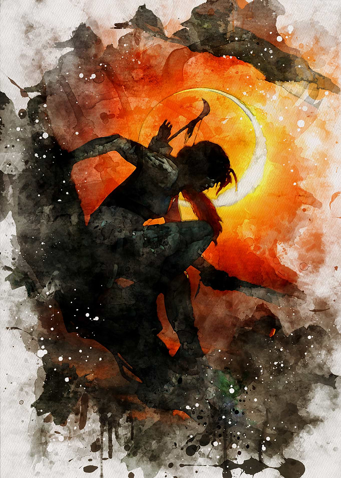 Lara Croft Watercolor