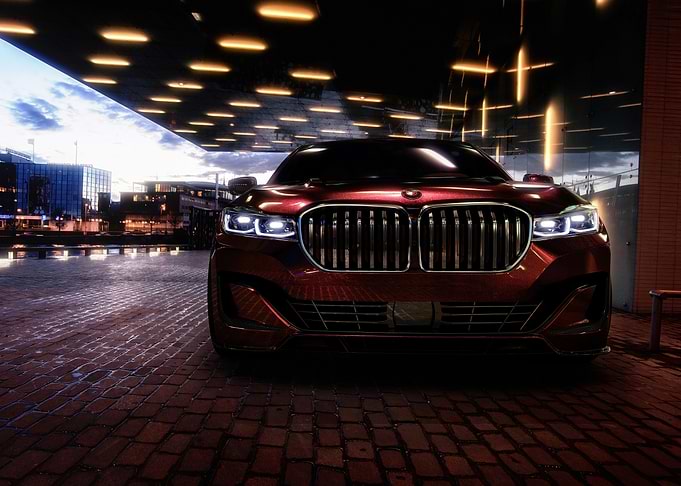 Red BMW 7 Series