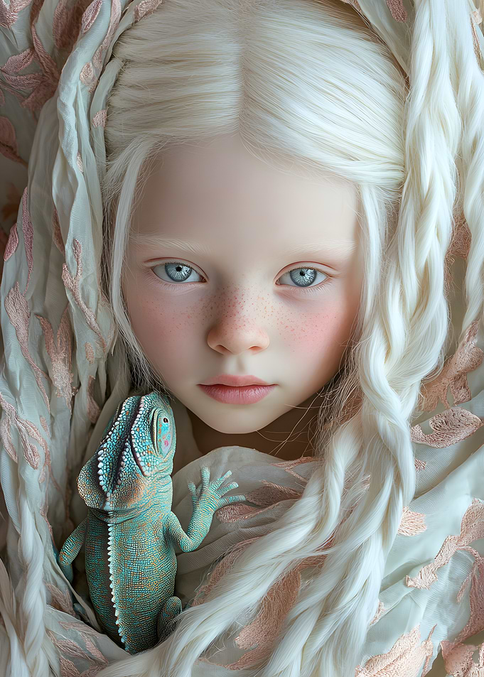 Girl with Chameleon
