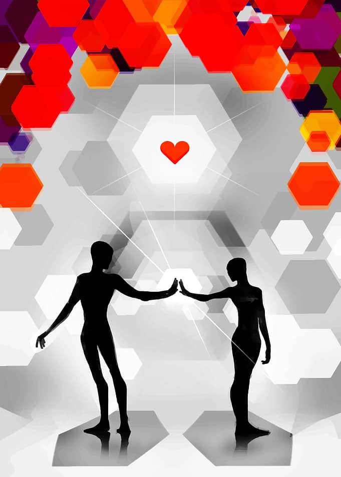 Silhouettes Reaching for Love