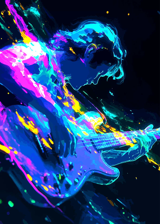 Neon Guitarist
