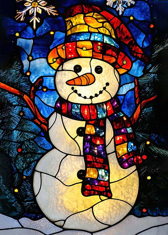 Stained Glass Snowman