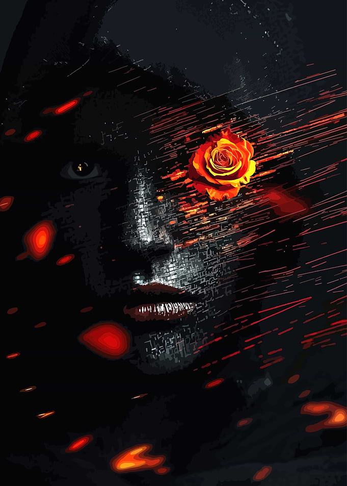 Digital Rose Portrait