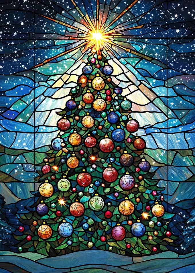 Stained Glass Christmas Tr