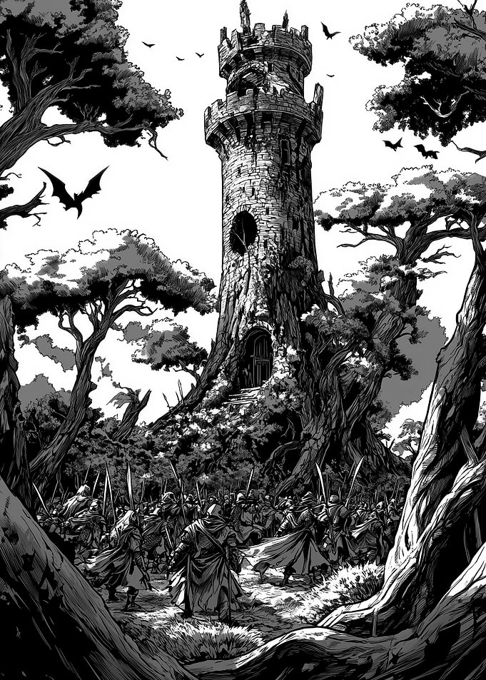 Medieval Tower in Forest