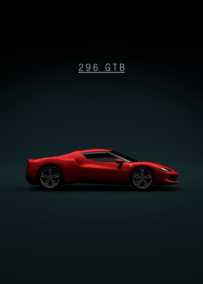 Red 2021 Ferrari 296 GTB - Green Tint