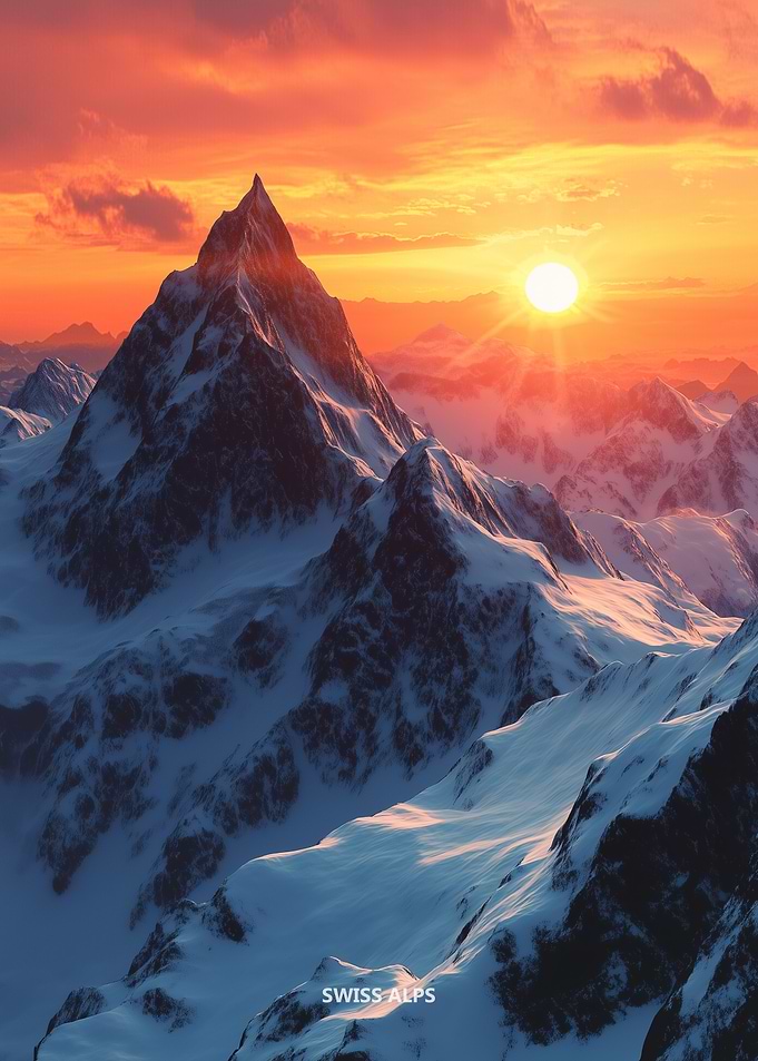 Sunset Over Swiss Alps