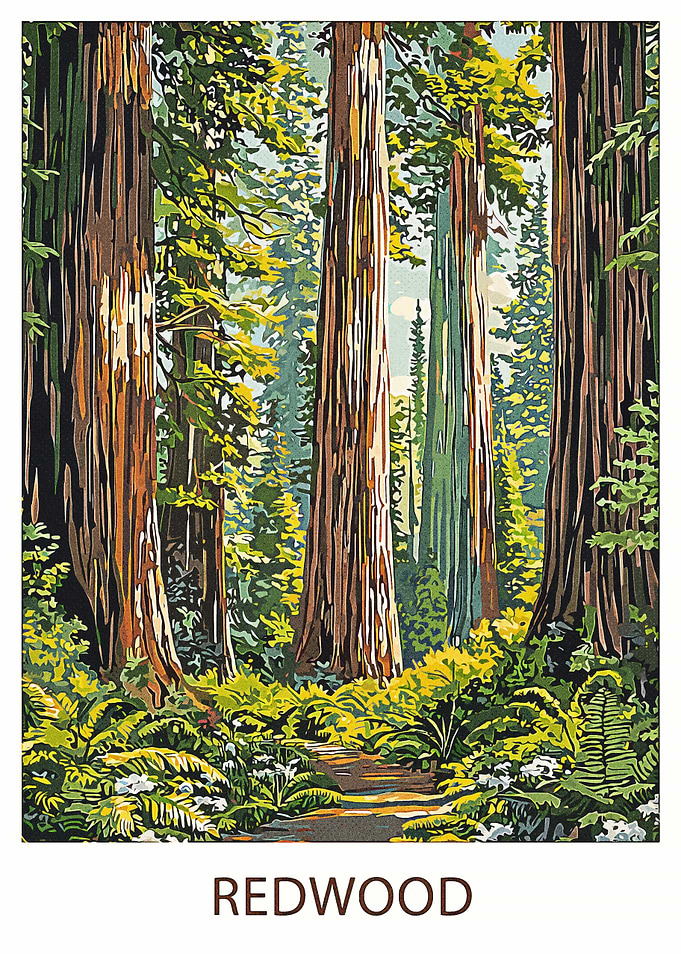 Redwood Forest Painting