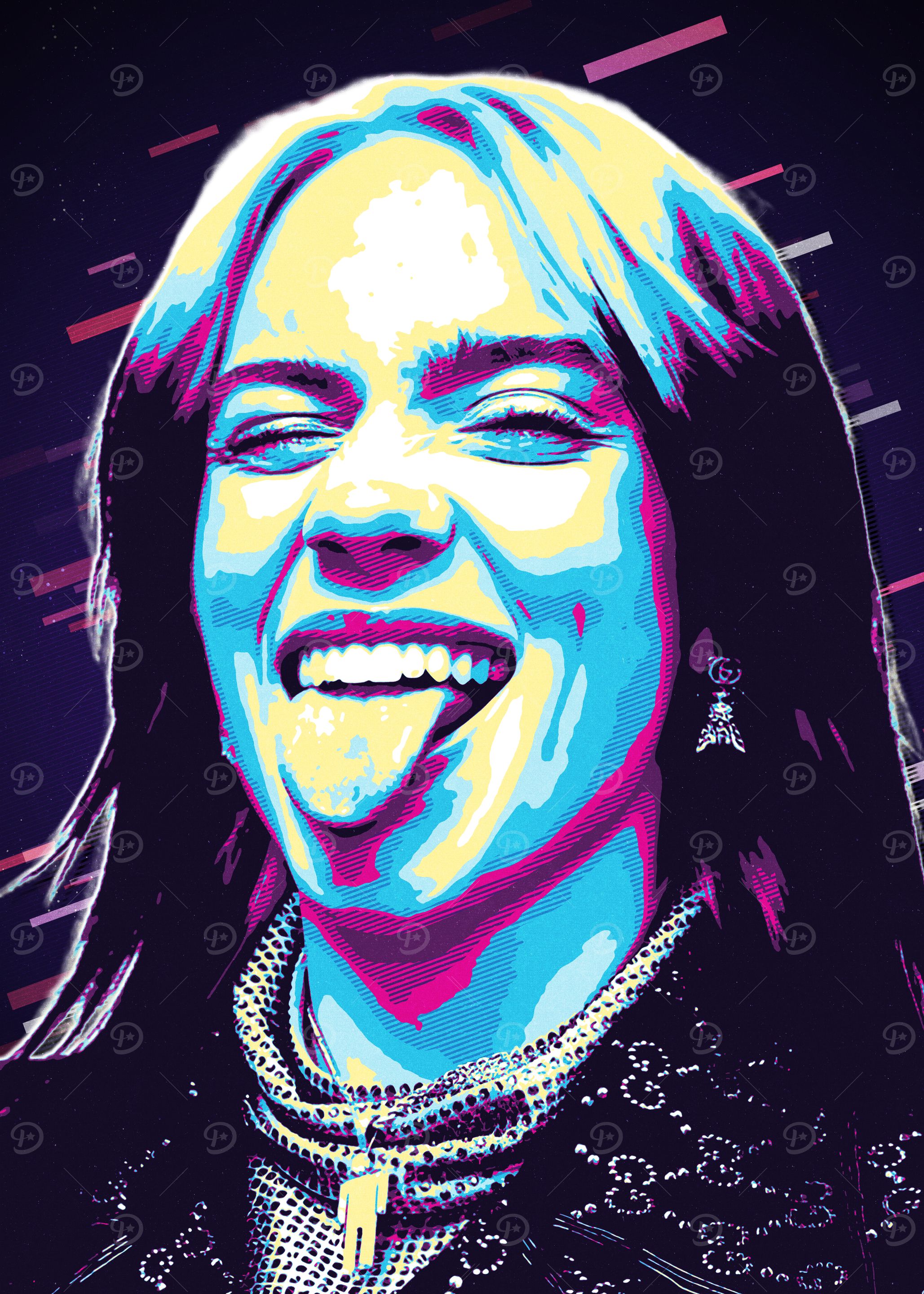Billie Eilish Pop Art Portrait