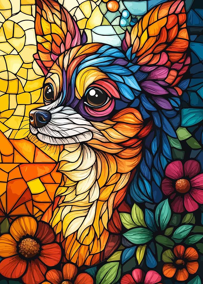 Stained Glass Chihuahua
