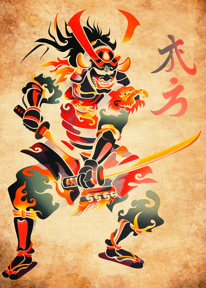 Samurai Warrior Traditional Art