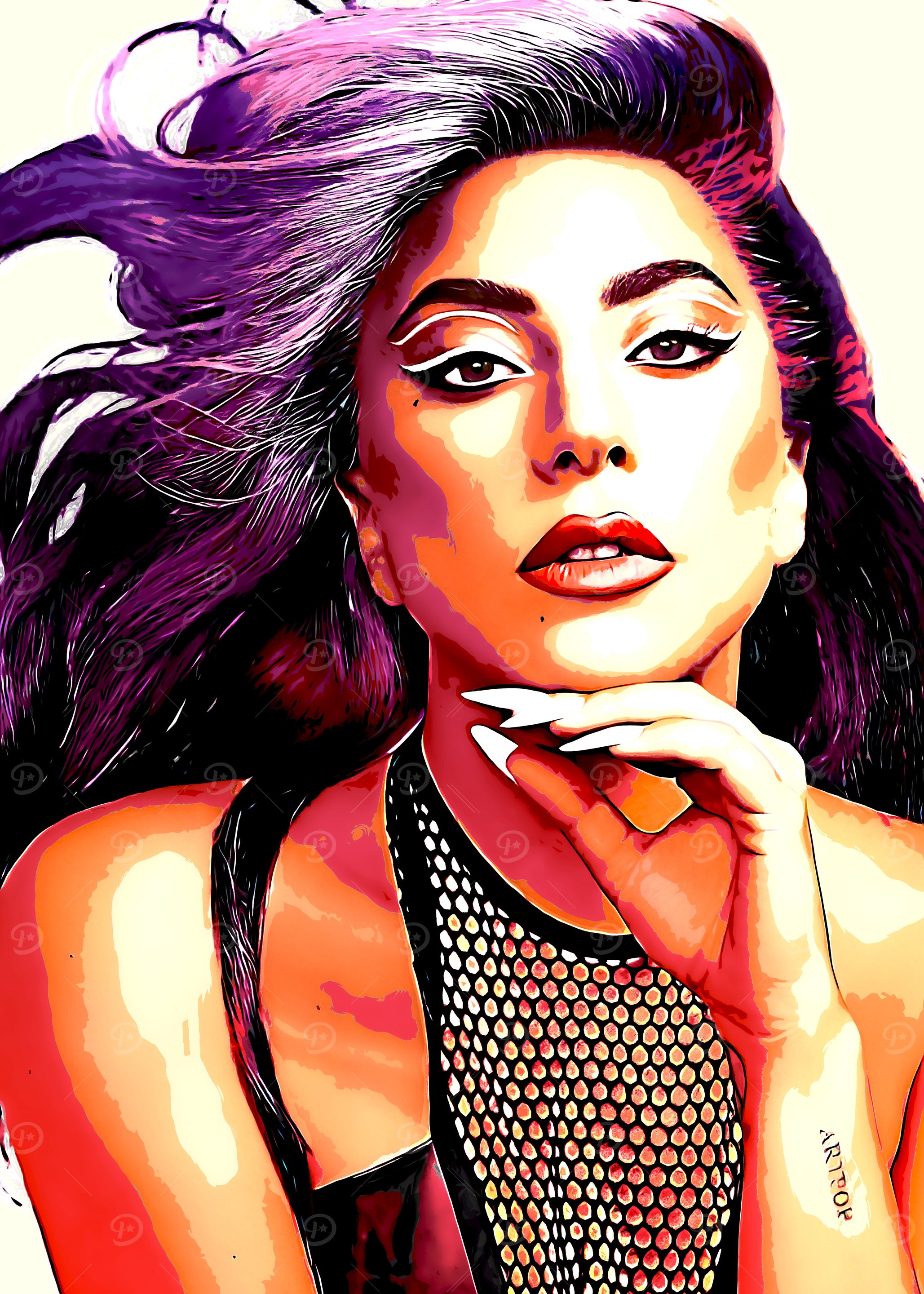 Lady Gaga Pop Art Portrait