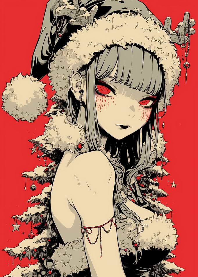 Dark Christmas Anime Girl