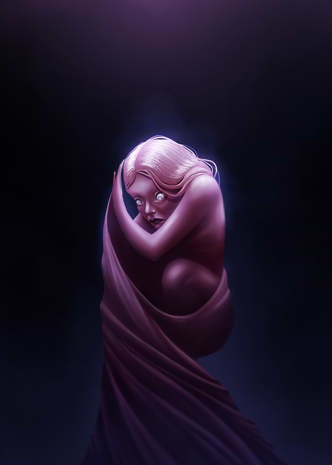 Frightened in the darkness