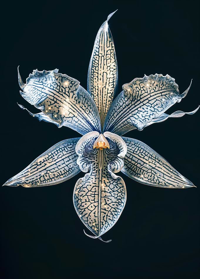 Blue Orchid with White Veins