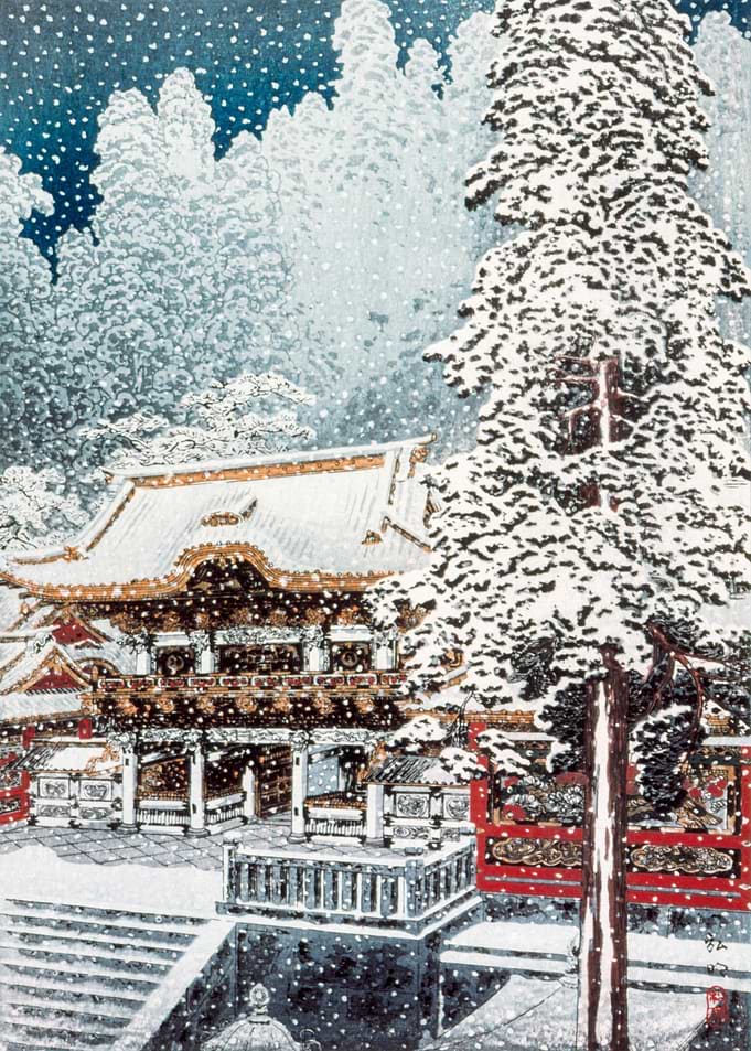 Snowy Temple in Japan
