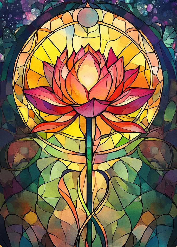 Stained Glass Lotus