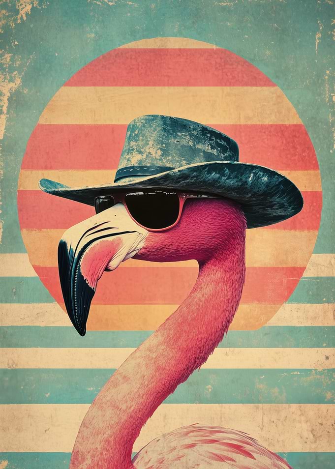 Cowgirl Flamingo Tropical