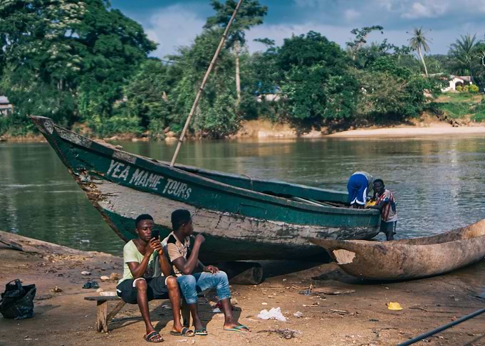 Waiting on the Banks of the Mattru River