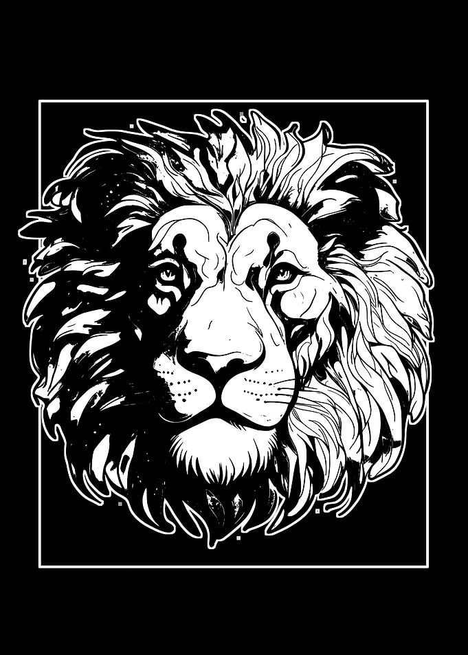 Lion Head Illustration