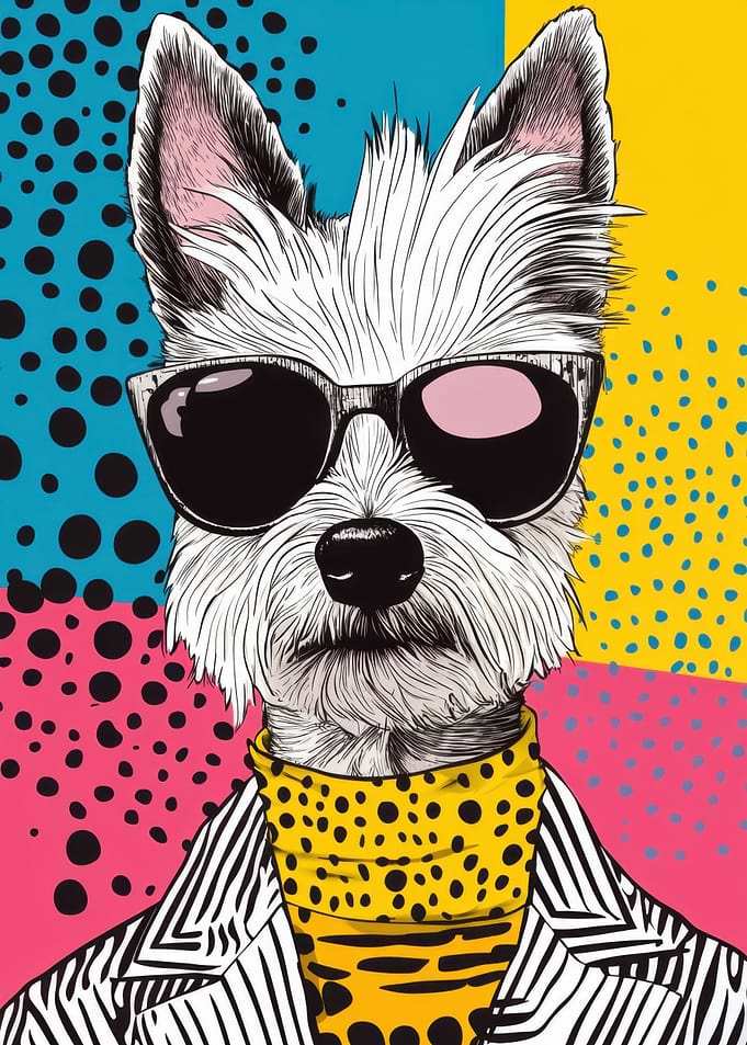 Cool Westie Dog Pop Art