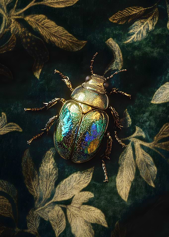 Golden Beetle on Velvet