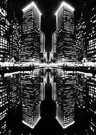 Black and White Cityscape