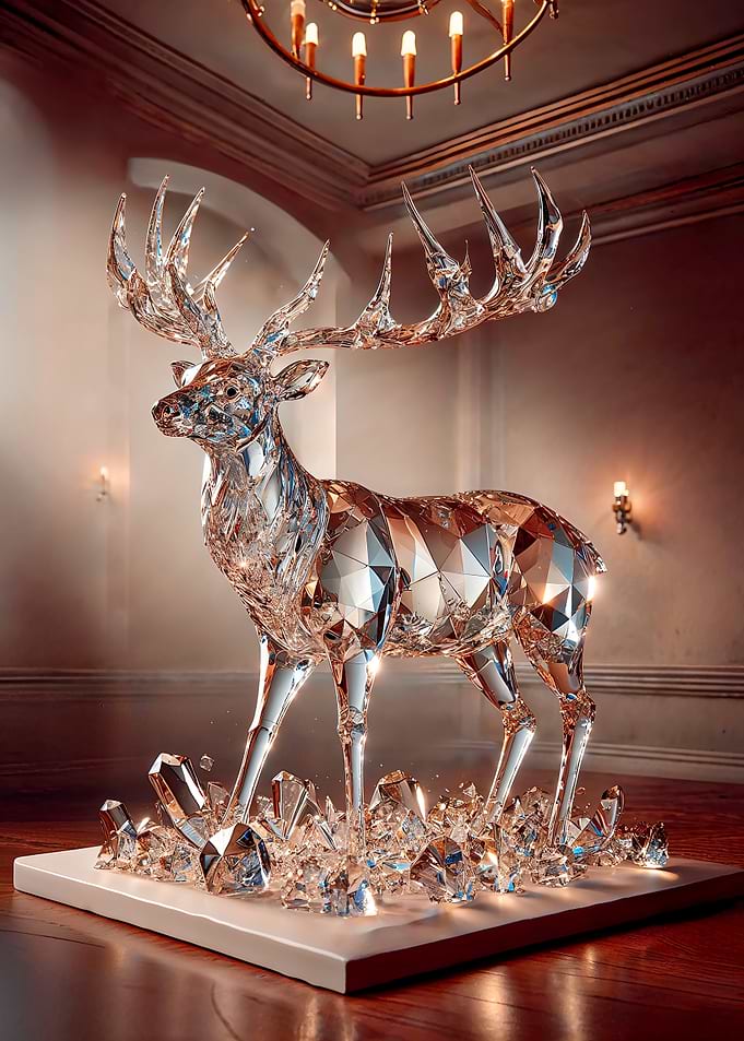 Crystal Deer Sculpture