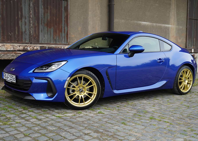 Subaru BRZ Blue with Gold Wheels