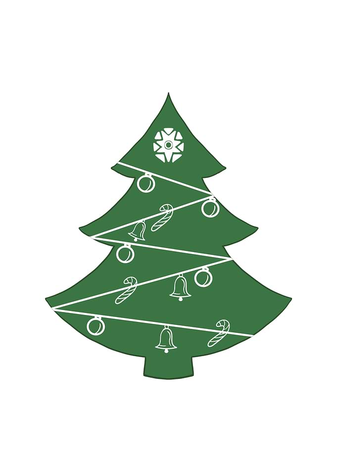 Green Minimalist Christmas Tree Silhouette