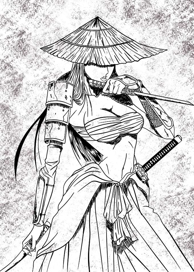 Samurai Woman Illustration